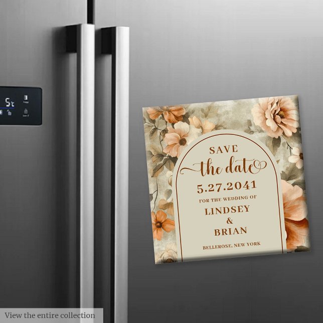 Minimalist Boho Terrakotta Beige Salbei Termin mer Magnet (Minimalist Boho Terra Cotta Beige Sage Save Date)