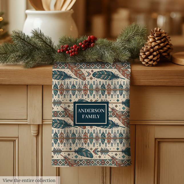 Minimalist Boho Towel Custom Name Pastel Design Geschirrtuch (Minimalist Boho Towel Custom Name Pastel Design)