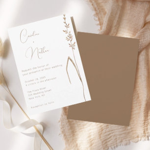 Minimalist Boho Warme Terrakotta- und Elfenbein-Ho Einladung