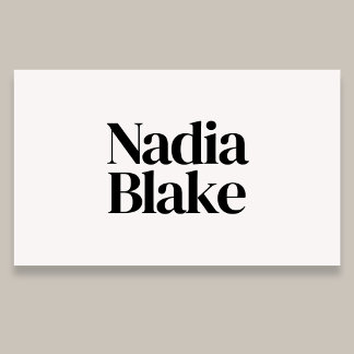 Minimalist Bold Editorial Style QR Code White Visitenkarte