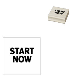 Minimalist bold start now text gummistempel
