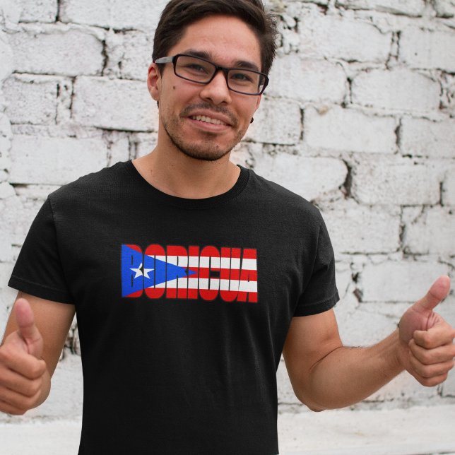 Minimalist Boricua Puerto Rican Flag Typography T-Shirt (Minimalist Boricua Puerto Rican Flag Typography T-Shirt)