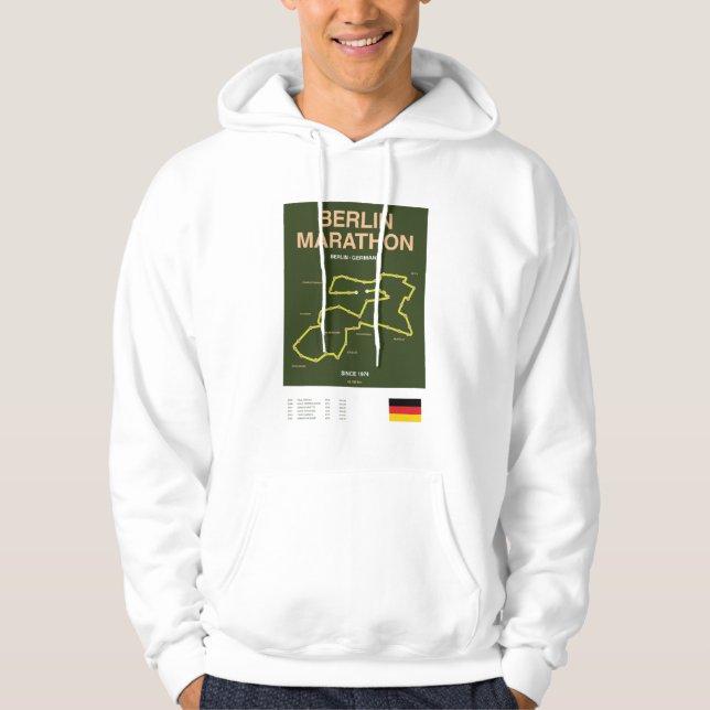Minimalist Boston Marathon Line Print Hoodie (Vorderseite)