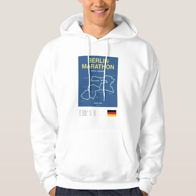 Minimalist Boston Marathon Line Print Hoodie (Vorderseite)