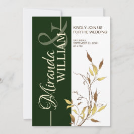 Minimalist Botanical Green Wedding Invitation Einladung