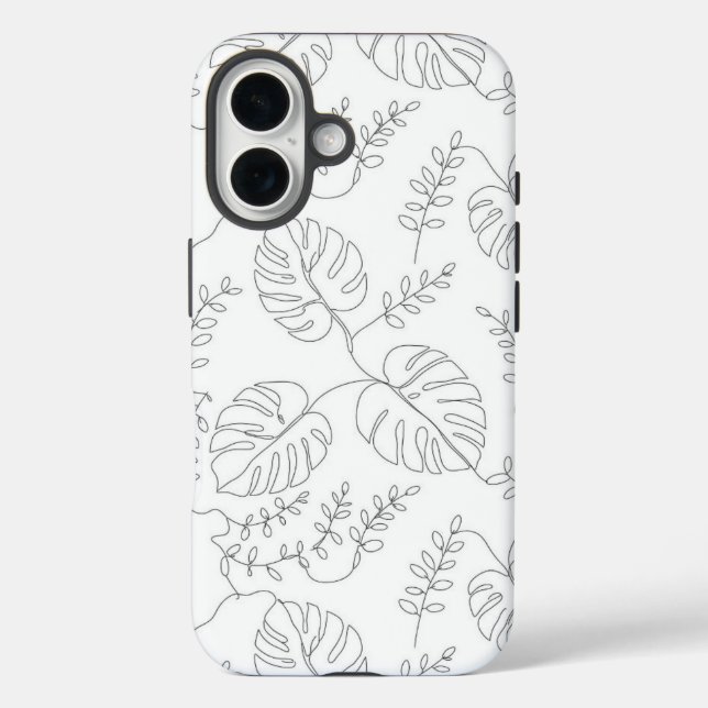  Minimalist Botanical Line Art Leaves Case (Rückseite)