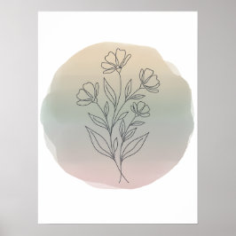 Minimalist Botanical Line Art Poster