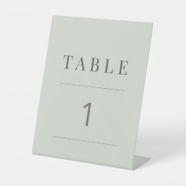 Minimalist Botanical Table Number Pale Sage Sockelschild