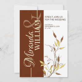 Minimalist Botanical Terracotta Wedding Invitation Einladung