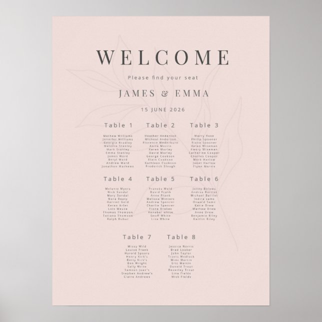 Minimalist Botanical Wedding (8) Warm Blush Poster (Vorne)