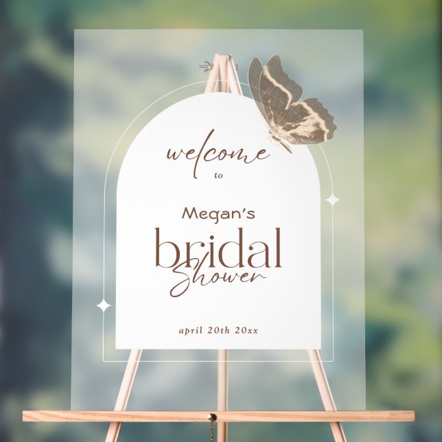 Minimalist Bridal Shower Welcome Arch Frosted Acrylschild (Neutral)