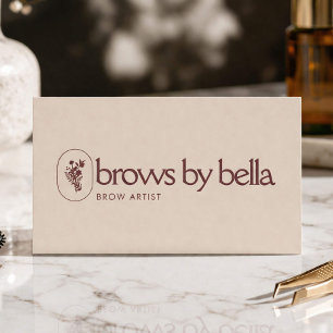 Minimalist Brow Artist Beauty Studio Warm Taupe Visitenkarte