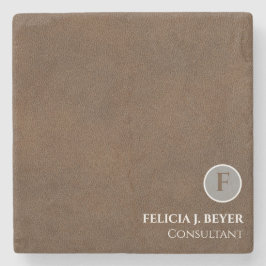 Minimalist Brown Benutzerdefiniert Name Stein Getr Steinuntersetzer