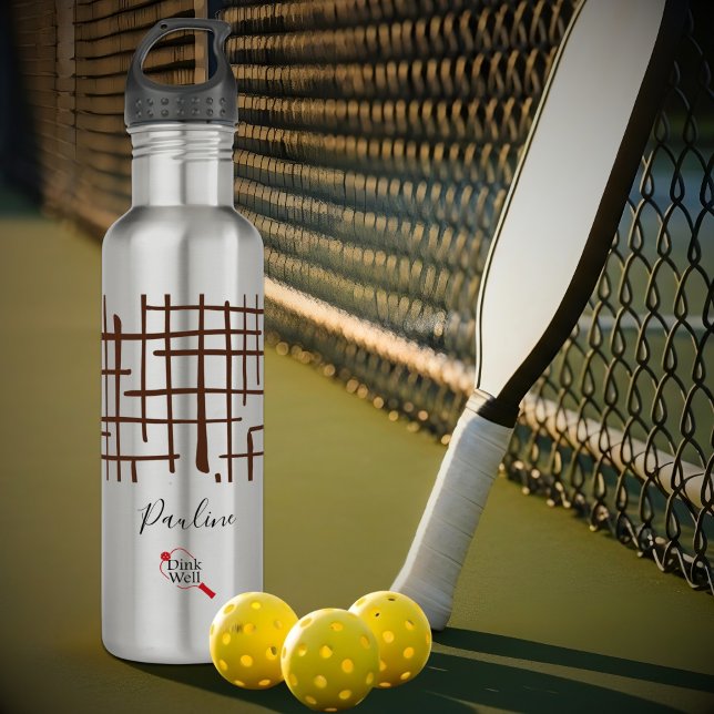 Minimalist Brown Linework Personalized | Dink Well Edelstahlflasche (Von Creator hochgeladen)