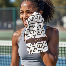 Minimalist Brown Linework Personalized | Dink Well Handtuch