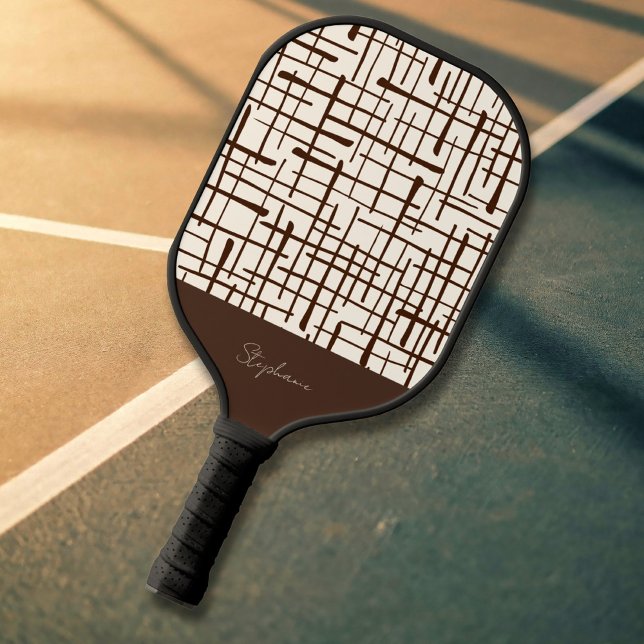 Minimalist Brown Linework Personalized | Dink Well Pickleball Schläger (Von Creator hochgeladen)