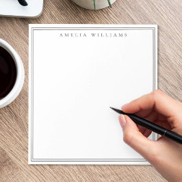 Minimalist Brown Monogram Two Border Notizblock