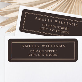 Minimalist Brown Two Border Return Address