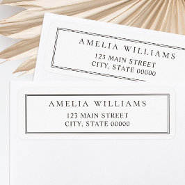 Minimalist Brown Two Border Return Address