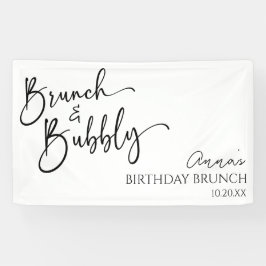 Minimalist Brunch and Bubbly Birthday Brunch Party Banner