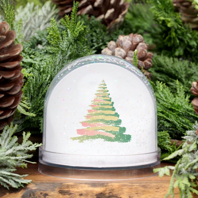 Minimalist Brushstroke Christmas Tree Schneekugeln (Winter)