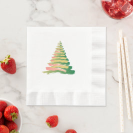 Minimalist Brushstroke Christmas Tree Serviette