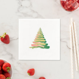 Minimalist Brushstroke Christmas Tree Serviette