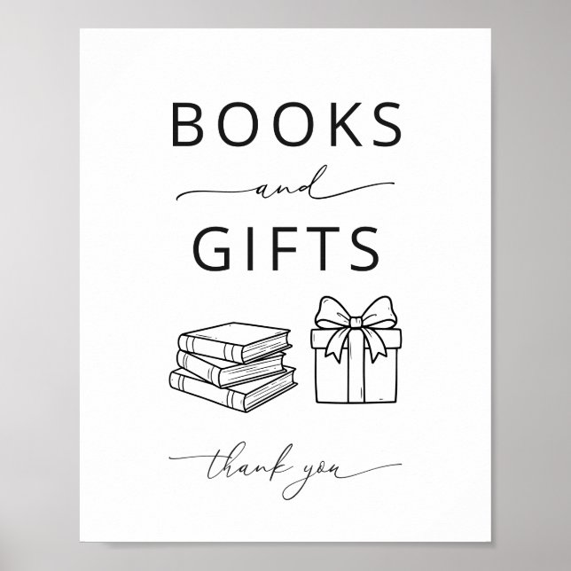 Minimalist Bücher und Geschenke Poster Schild (Vorne)