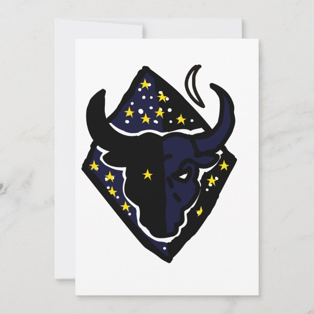 Minimalist Bull Icon Feiertagskarte (Vorderseite)