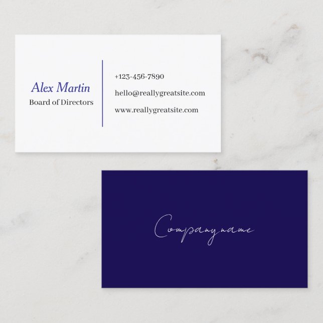 Minimalist Business Card for Professionals Visitenkarte (Vorne/Hinten)