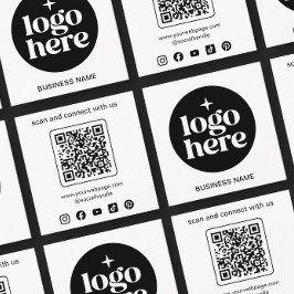 Minimalist Business Logo QR Code Social Media Quadratische Visitenkarte