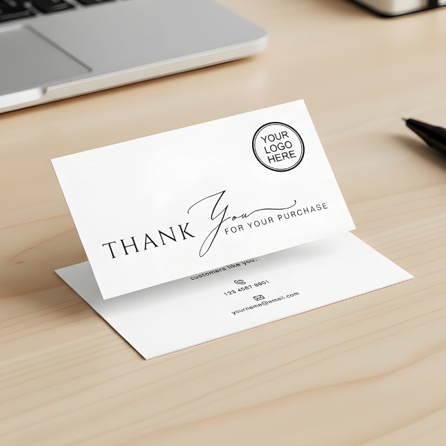 Minimalist Business Thank You Packaging Insert Visitenkarte (Von Creator hochgeladen)