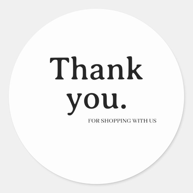 Minimalist Business Thank You Sticker (Vorderseite)