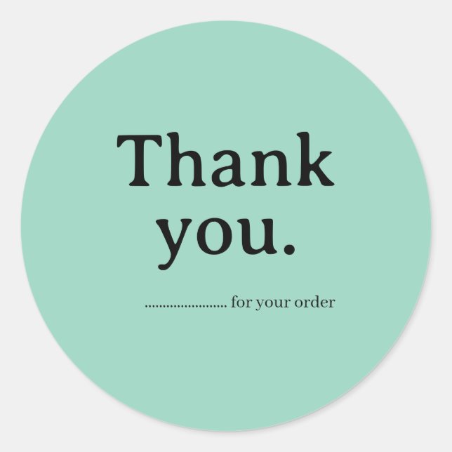 Minimalist Business Thank You Sticker (Vorderseite)