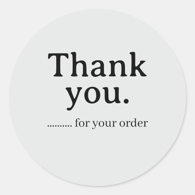 Minimalist Business Thank You Sticker (Vorderseite)
