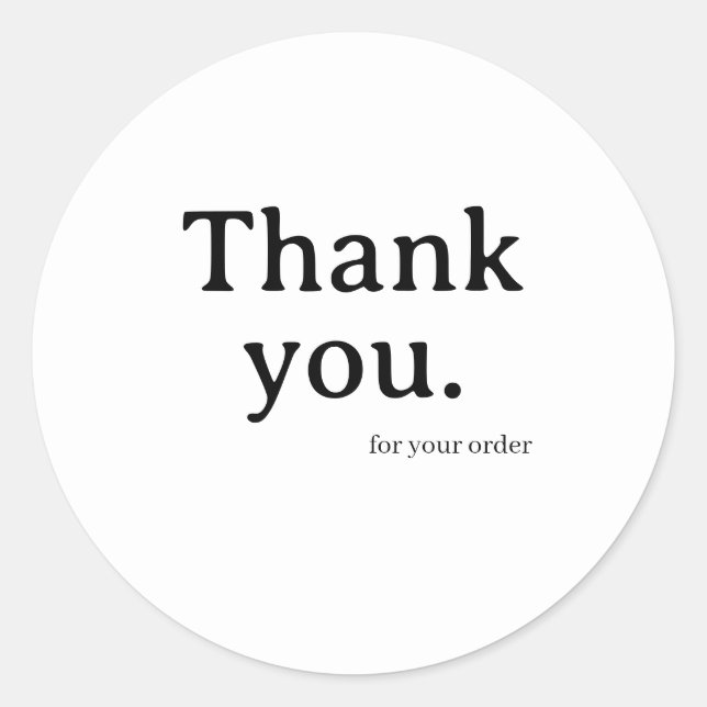 Minimalist Business Thank You Sticker (Vorderseite)