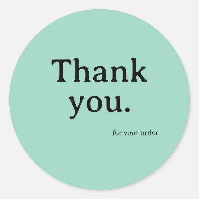 Minimalist Business Thank You Sticker (Vorderseite)