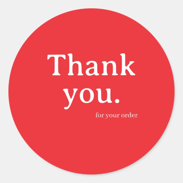 Minimalist Business Thank You Sticker (Vorderseite)