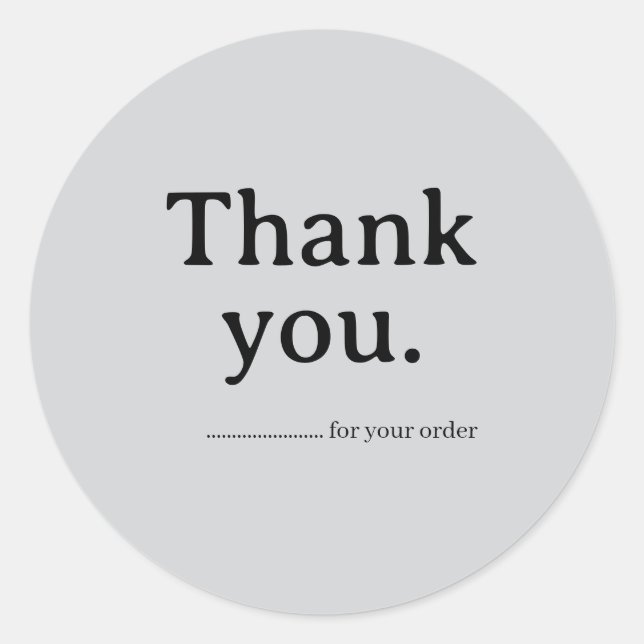 Minimalist Business Thank You Sticker (Vorderseite)