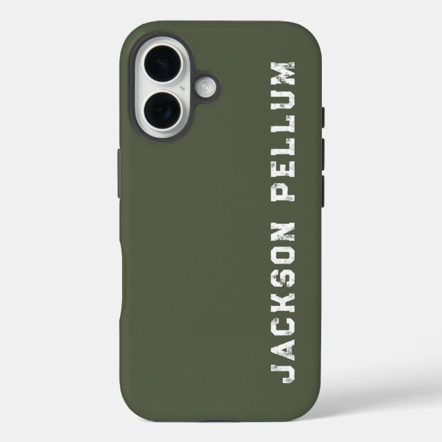Minimalist Camo Green Monogram Name Case-Mate Case-Mate iPhone Hülle (Rückseite)