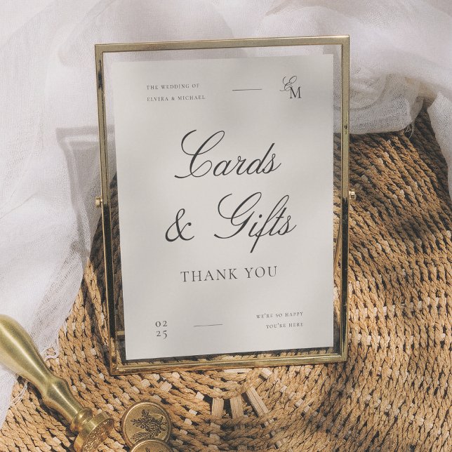 Minimalist Cards & Gifts Editorial Wedding Sign Poster (Von Creator hochgeladen)