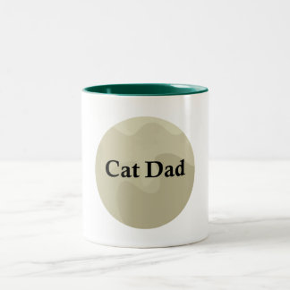 Minimalist Cat Dad Silhouette Moon  Zweifarbige Tasse