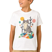 Minimalist Cat Design T-Shirt