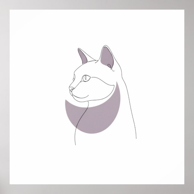Minimalist Cat Essence Line Art Poster (Vorne)