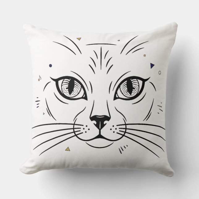 minimalist cat face line art  kissen (Vorderseite)