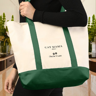 Minimalist Cat Mama Personalisierter Katzenname Tragetasche