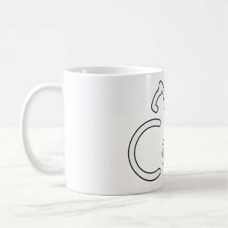 Minimalist Cat Typography Design – Modern Line Art Kaffeetasse