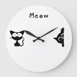 Minimalist Cat Wall Clock Große Wanduhr