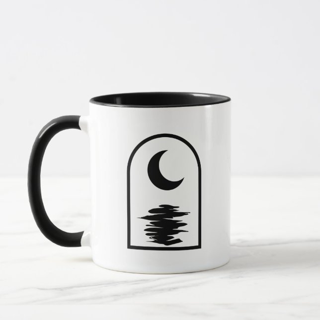 Minimalist Celestial Moon and Water Tasse (Links)