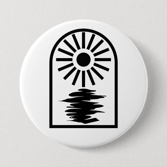 Minimalist Celestial Sun and water Button (Vorderseite)